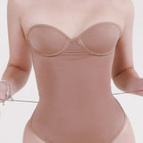 Sorelyne® Sexy Back Lace-up Thong Seamless Skinny Bodysuit