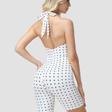 Hourglass Figure Corset Romper in Polka Dot Two Piece Set
