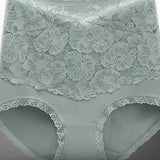 Women's V-shaped High Waist Floral Lace Briefs Sexy Tummy Control Soft Panties
