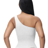 Sorelyne® Sexy Ribbed One Shoulder Sleeveless Tank Top Tight Stretch Bodysuit