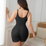 Women Black Tummy Control Side Zipper Open Bust Shapewear