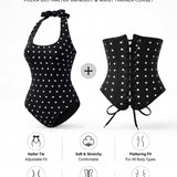 Hourglass Corset Body Shaper Waist Cincher Swimsuit Two-Piece Set