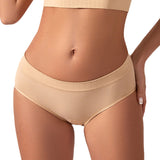 Women’s Solid Hip-Lifting Pure Cotton Slimming Briefs Seamless Low Waist Underwear