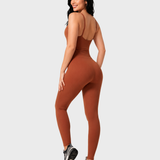Front Zip High Waist Butt Lifting Workout One Piece Jumpsuit
