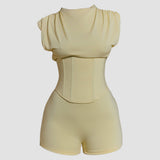 Detachable Corset Hourglass Waist Cincher Playsuit Two-Piece Set