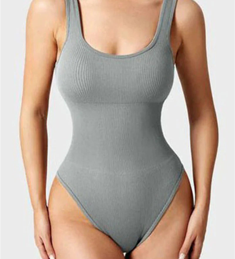 Women's Shapewear Bodysuits Sexy Ribbed Sleeveless Square Neck Tank Tops