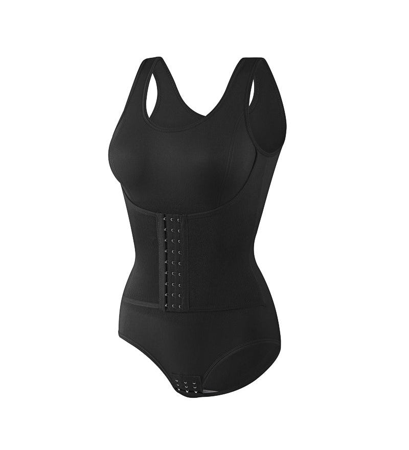 2 in 1 Seamless Double Tummy Control Corset Bodysuit Scoop Neck Tank Top Shapewear