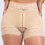 Front Hook Lace Waist Butt Lifting High Waist Shaping Shorts