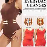 Seamless Racerback Top Tummy Control Crew Neck Bodysuit