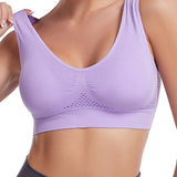 Women's Hollow Out Anti-Sagging High Support Sports Bra Breathable Yoga Top Bras