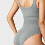 Women's Shapewear Bodysuits Sexy Ribbed Sleeveless Square Neck Tank Tops