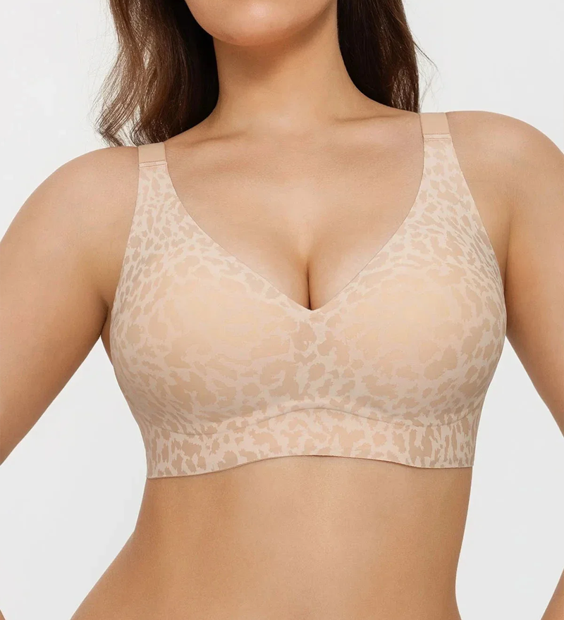Leopard Print Wireless Full Coverage Support Bra