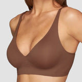 Seamless V-Neck Wireless Push Up Bra