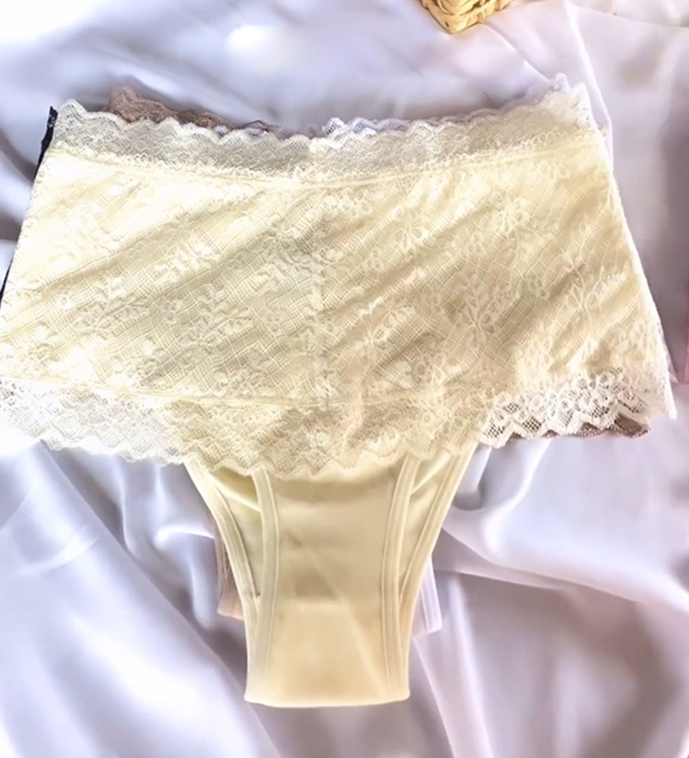 Lace Mid-waisted Shaped Panties Underwear Breifs