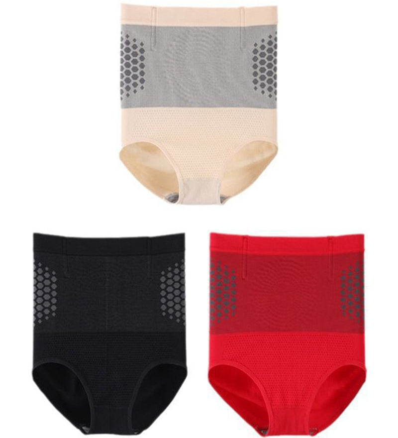 Women's Magnetic Therapy Warm Uterus Panties Seamless High Waist Abdomen Control Briefs