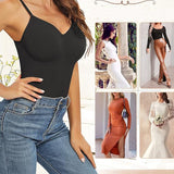 Seamless Round Neck Tummy Control Thong Tank Top Body Shaper Bodysuits