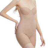 Seamless Mid Thigh Strapless Shapewear Comfort Tummy Control Bodysuits With Bra