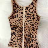 Sorelyne® Women's Boned Latex Zipper Corset Tummy Control Body Shaper Vest With Bra