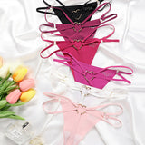 Women's Seamless Thong Low Waist Metal Ring Sexy Temptation Intimates T Pants