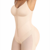 Full-Body Compression Girdle Shaper with Mesh Thigh Panels