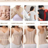 Sorelyne® Women's Boned Latex Zipper Corset Tummy Control Body Shaper Vest With Bra