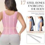 Sorelyne® Women's Boned Latex Zipper Corset Tummy Control Body Shaper Vest With Bra