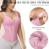 Women's Leopard Print Vest Tummy Control Waist Trainer With Bra