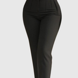 Women's Tailored Pleat High Waist Side Pocket 9-point Pants