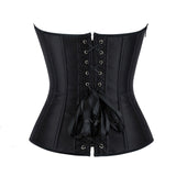 Sorelyne® Women's Satin Lace Up Boned Corset Top Overbust Side Zipper Waist Trainer