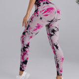 Seamless High Stretchy Tie Dye Scrunch Butt Lifting Wideband Waist Yoga Pants