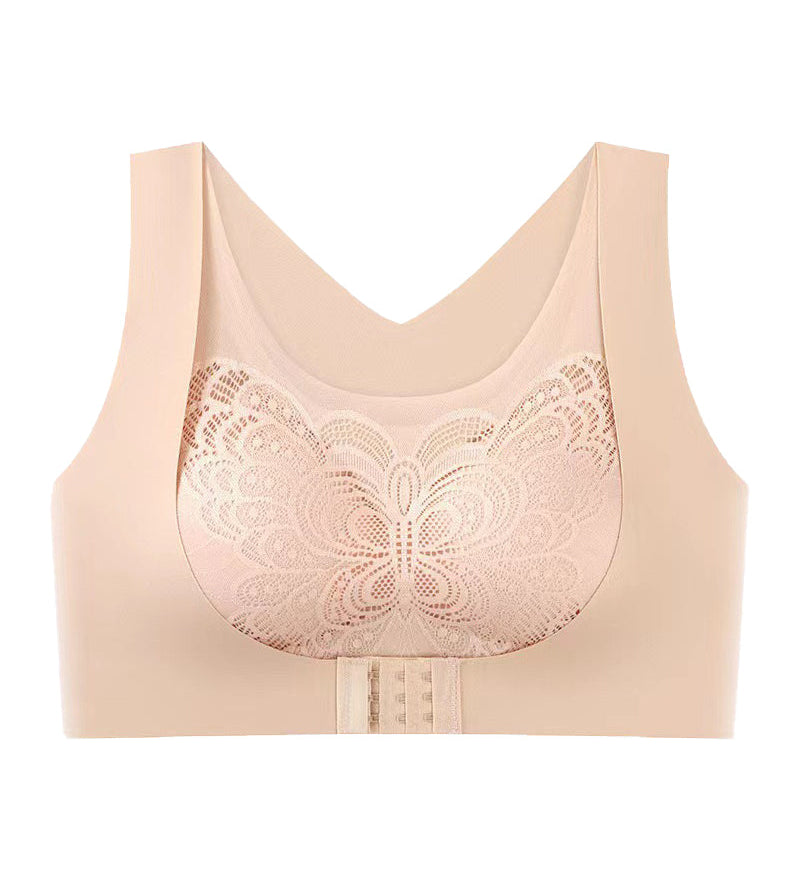 Seamless Front Buckle Push up Wireless Bra Correcting Hunchback