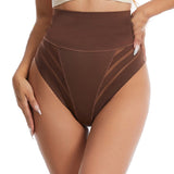 Women's Sexy Mid Waist Unique Lace Thong Body Shaper Seamless Girdle Panties