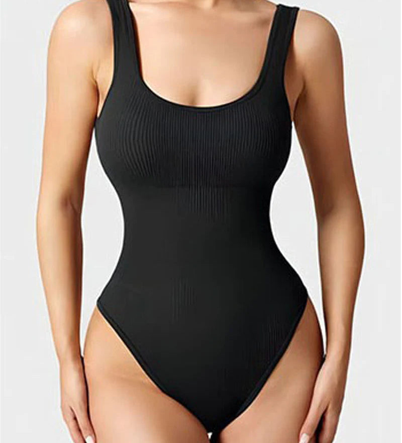 Women's Shapewear Bodysuits Sexy Ribbed Sleeveless Square Neck Tank Tops