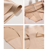 Women's Mid Waist Seamless Tummy Control Shapewear Briefs Underwear With Hooks Belt