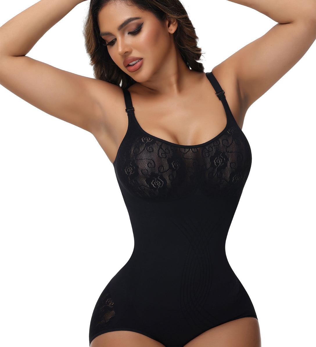 Sorelyne® Sexy Seamless Jacquard Bodysuit Tummy Control Spaghetti Strap Shapewear