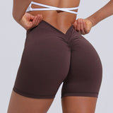 V Back Push Up High waist  hip lifting Workout Yoga Shorts