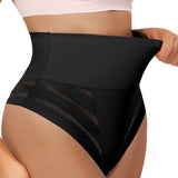 Women's Sexy Mid Waist Unique Lace Thong Body Shaper Seamless Girdle Panties