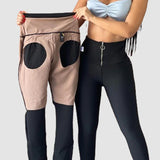 Sorelyne® Black Slim Fit Tummy Control Zipper Butt Lift Leggings
