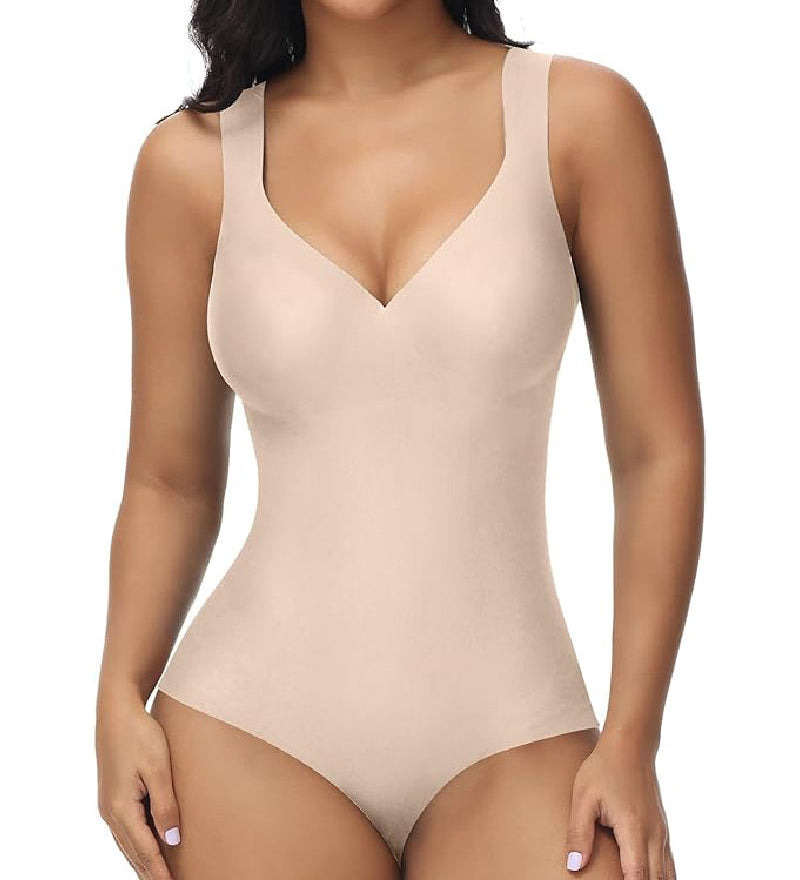 Sorelyne® Women's Tummy Control Seamless Ice Silk Summer Bodysuit Compression V Neck Body Shaper