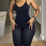 Seamless Backless Mid Length Tummy Control Shapewear Bodysuit