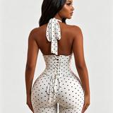 Hourglass Figure Corset Romper in Polka Dot Two Piece Set