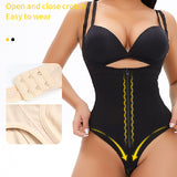 Women's Sexy Tummy Control Open Bust Body Shaper Zipper Plus Size Thong Shapewear