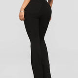 Fashion High Waist Hip Lift Slim Washed Flared Jeans