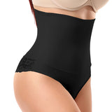 Women's Lace Splicing High Waist Tummy Control Shaping Panties Seamless Underwear