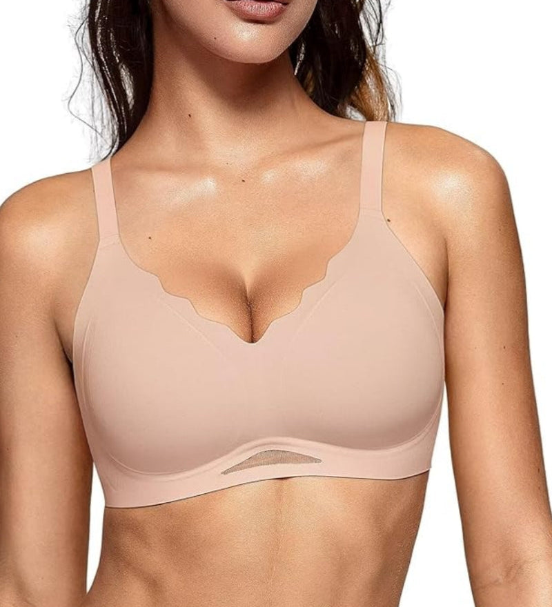 Women's Solid Seamless Breathable Wireless Push Up Bra