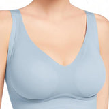Smooth No Underwire V Neck Bra Seamless Full Coverage Comfort Push Up Bra