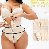 Women's Sexy Tummy Control Open Bust Body Shaper Zipper Plus Size Thong Shapewear