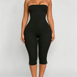 Strapless Hourglass Bodycon Capri Jumpsuit