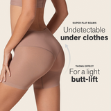 Seamless Undetectable Sheer Shaper Shorts Thong Anti-Chafing Mesh Shapewear Shorts