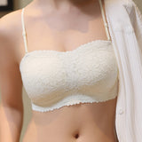 Women's Strapless Lace Non-slip Seamless Wireless Tube Top Bra